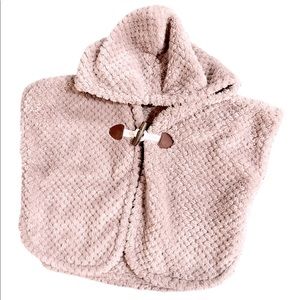 Furry poncho with hood